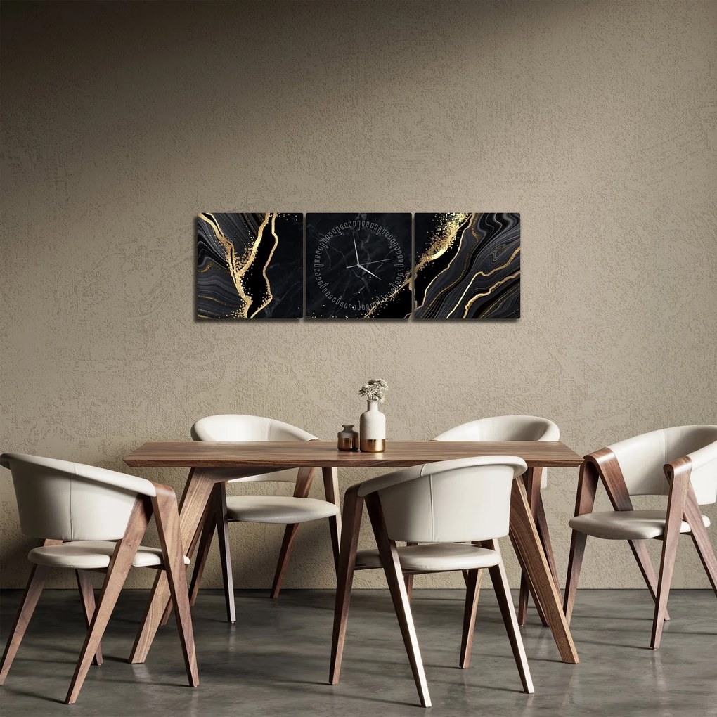 Az arany absztrakció képe (órával) (90x30 cm)