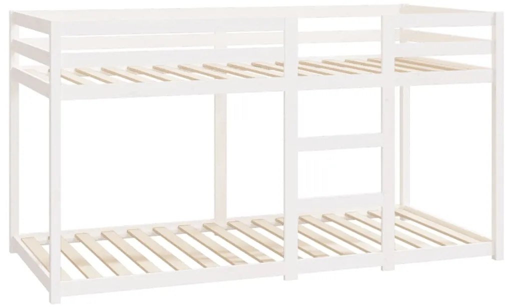 fehér tömör fenyőfa emeletes ágy 90 x 200 cm