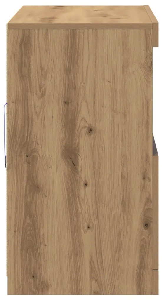 büfé LED világítással Kézműves tölgy 81x37x67 cm