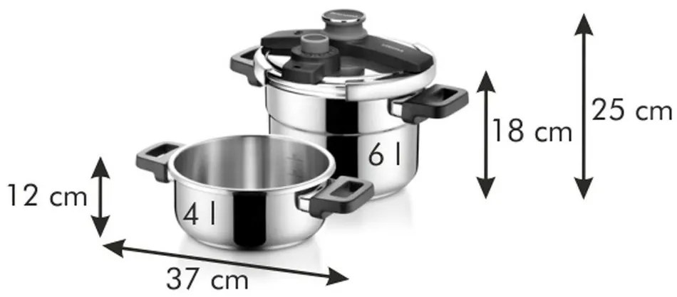 Tescoma ULTIMA DUO 4 és 6 literes kukta