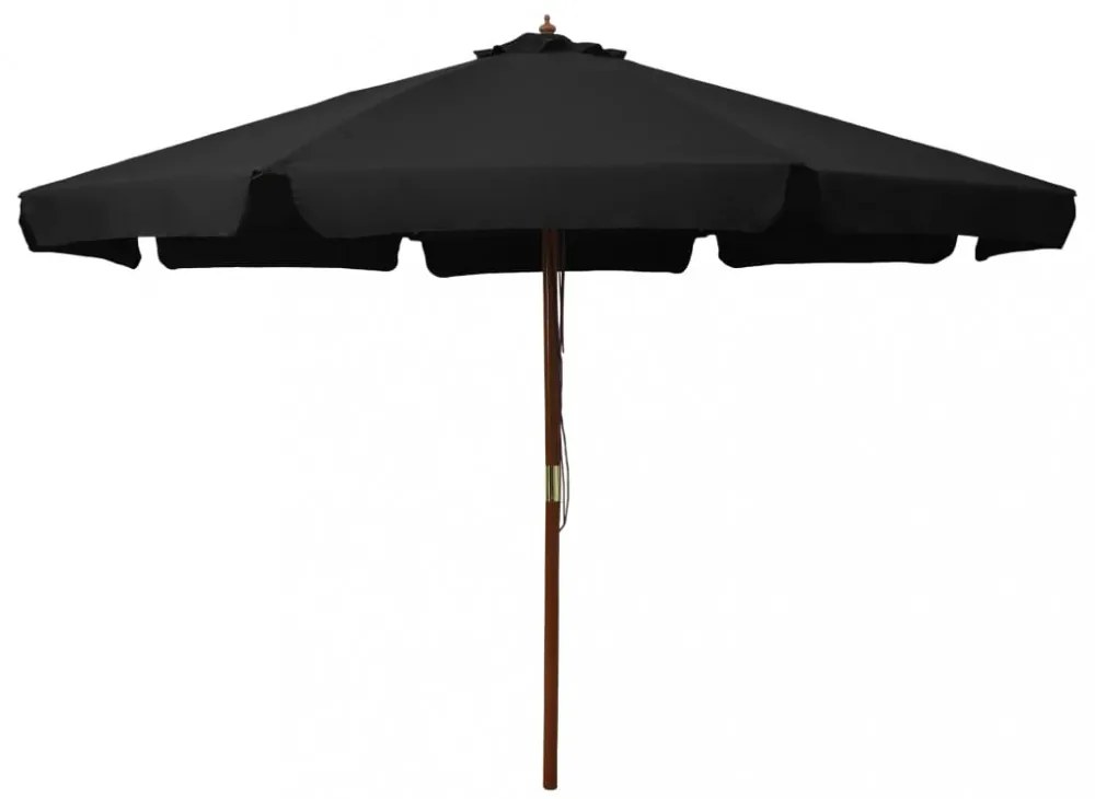 fekete kültéri napernyő farúddal 330 cm