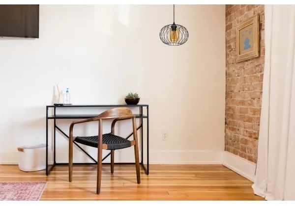 Csillár zsinóron CORRINI 1xE27/60W/230V átm. 25 cm fekete/bézs