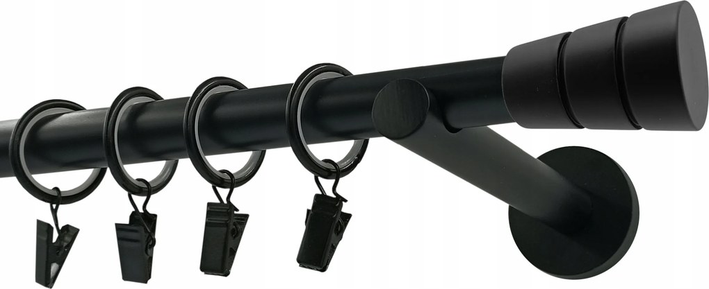 Függönykarnis szimpla fém mix végekkel fekete Imperia Deco 19 mm 360 cm