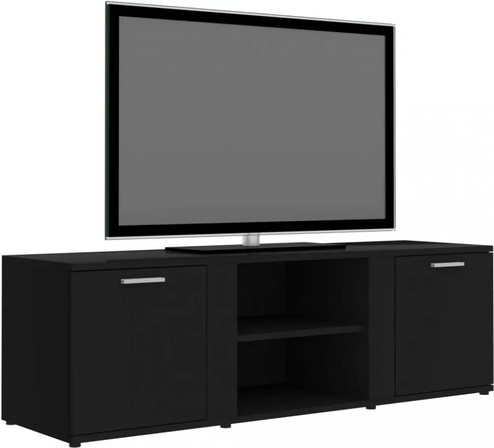 fekete szerelt fa TV-szekrény 120 x 34 x 37 cm
