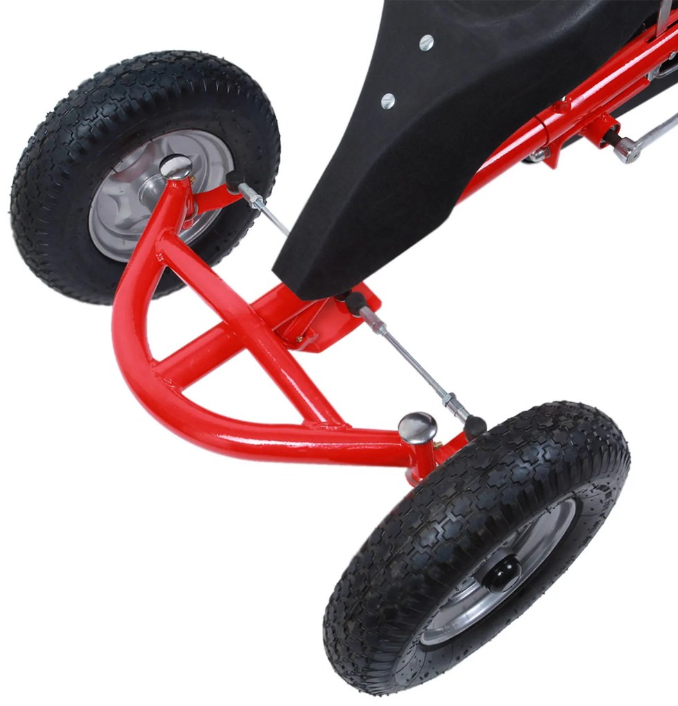 Kétszemélyes gokart autó, piros