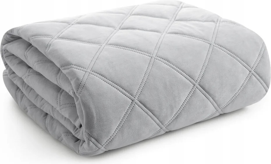 Dekoratív ágytakaró ALARA6 220x240 ezüst steppelt geometrikus minta