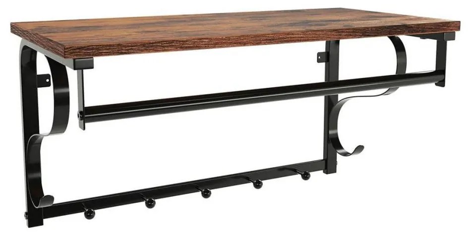 NATE fali fogas polccal, barna/fekete