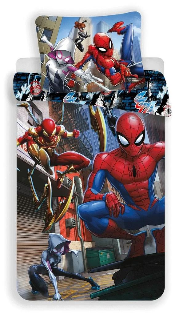 Spiderman action gyermek pamut ágynemű, 140 x 200 cm, 70 x 90 cm