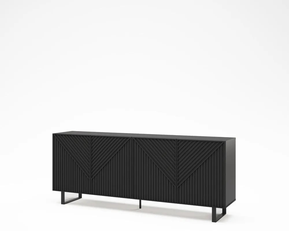 Fekete komód 201x80x40 cm Peta – Marckeric