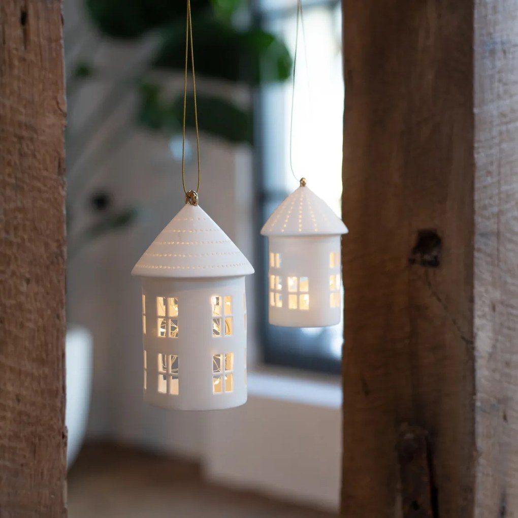 Függő porcelán gyertyatartó LIGHTHOUSE kerek - különböző méretek Méret: L
