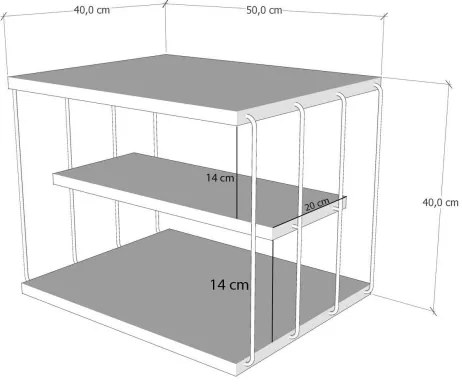LIFON dohányzóasztal 40x50 cm barna/fekete