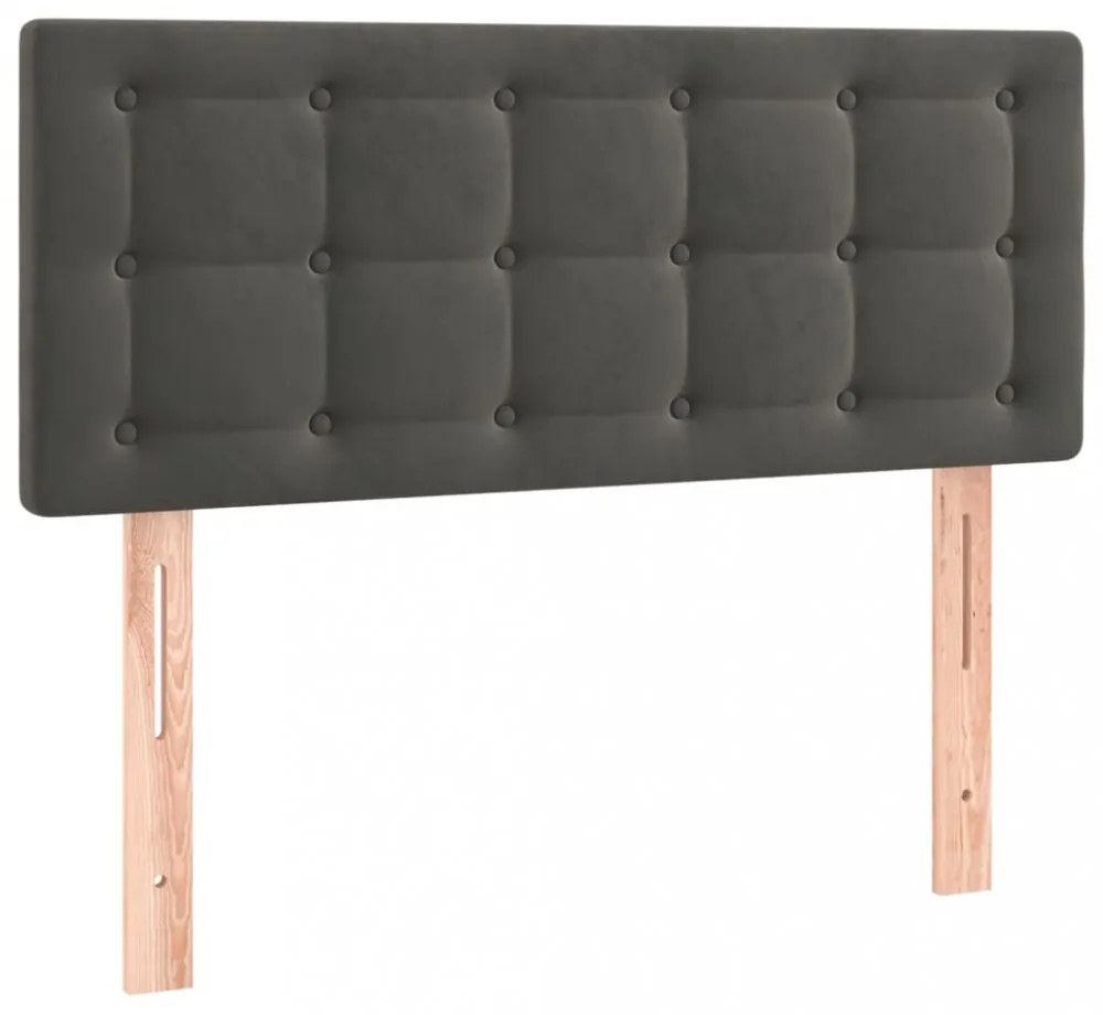 sötétszürke bársony fejtámla 100x5x78/88 cm