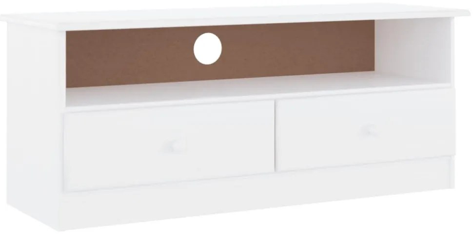 ALTA fehér tömör fenyőfa fiókos TV-szekrény 100x35x41 cm