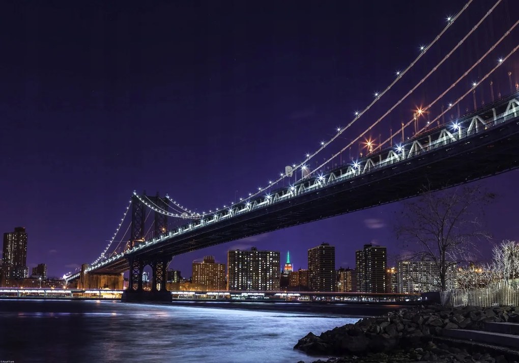 Poszter 66,5x46,5cm Manhattan híd és Alsó-Manhattan panoráma, Assaf Fran