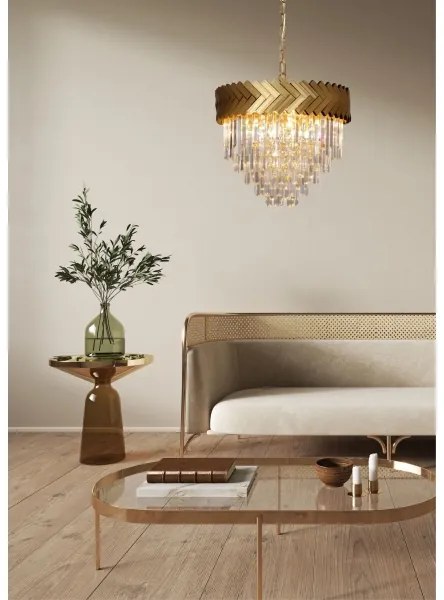 Zuma Line 23910/9 - Csillár láncon LYON 9xE14/40W/230V arany