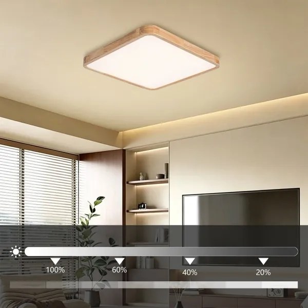 Brilagi - dimmelhető LED lámpatest WOODLINE SQUARE LED/80W/230V tölgy 60x60 cm + távirányító