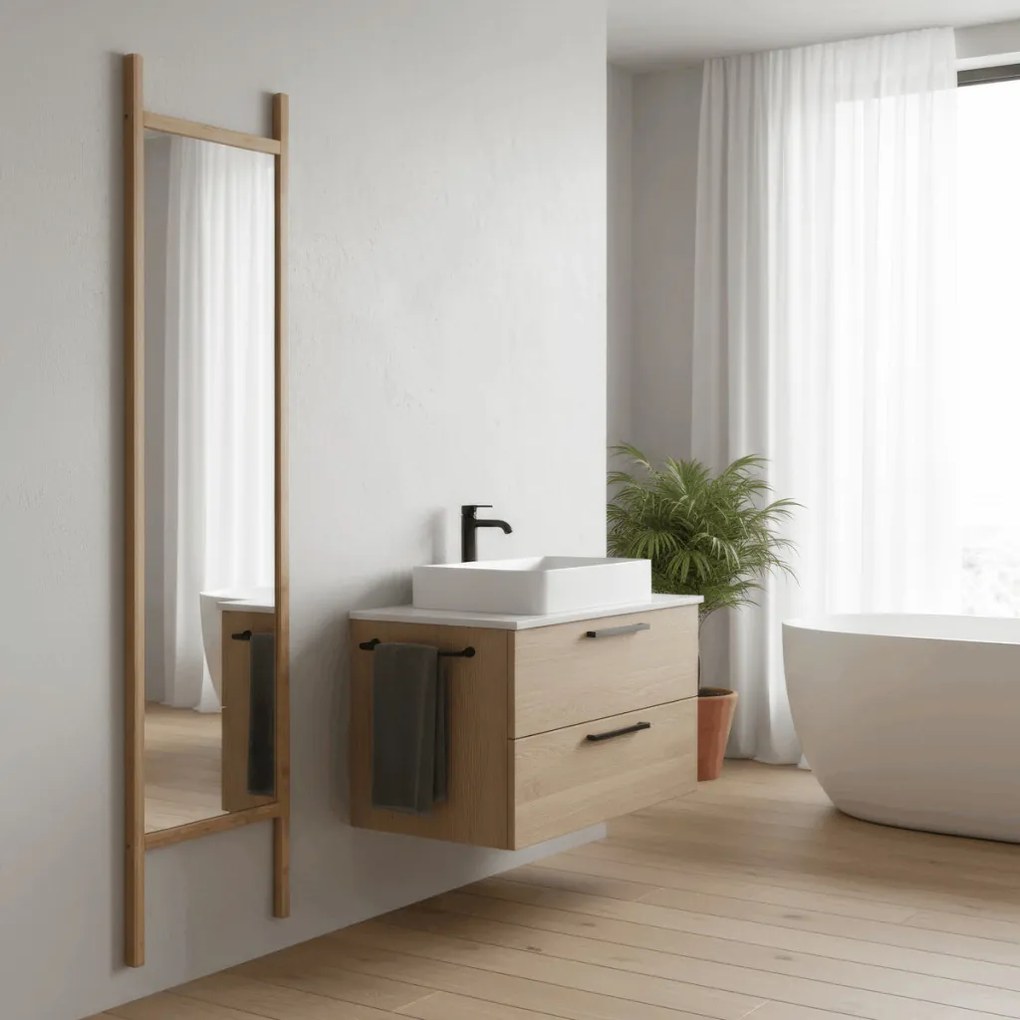 Falitükör, bambusz, natúr, AZR-B028