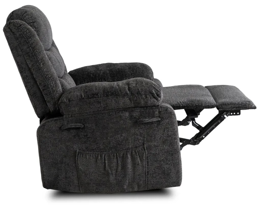 Modern Relaxfotel Vintage Fekete Bársony Kárpittal. ARTURO