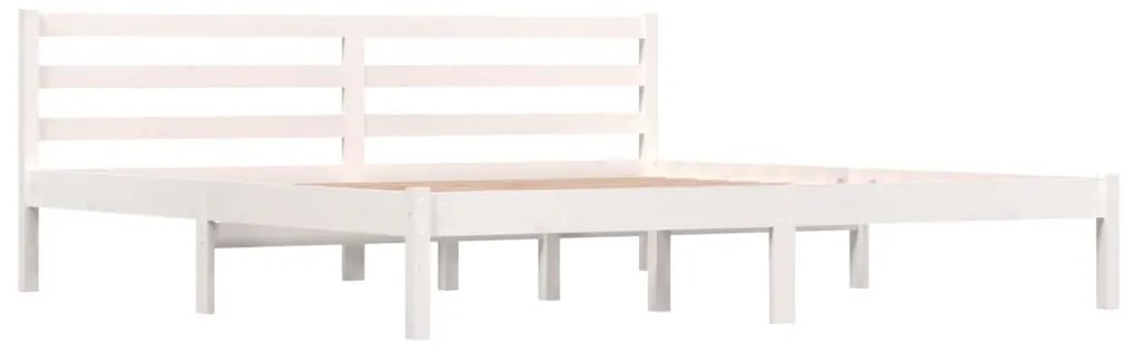 fehér tömör fenyőfa ágykeret 180 x 200 cm (Super King)