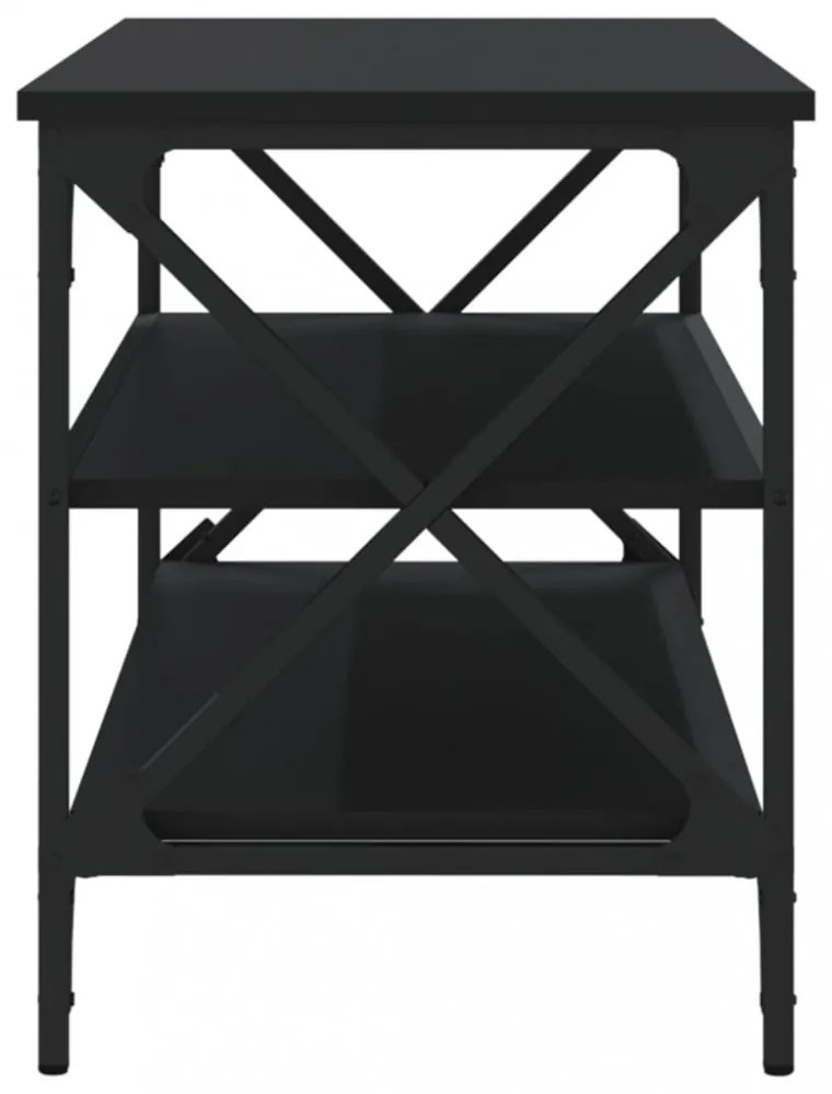 fekete szerelt fa TV-szekrény 100x40x50 cm