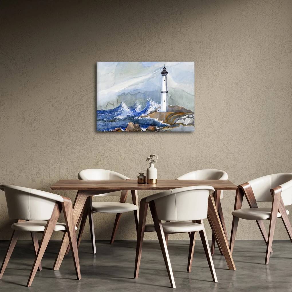 Világítótorony festményének képe (70x50 cm)