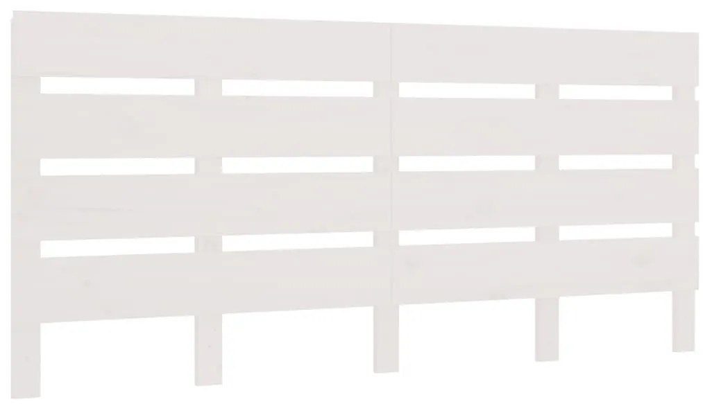 fehér tömör fenyőfa fejtámla 160 x 3 x 80 cm