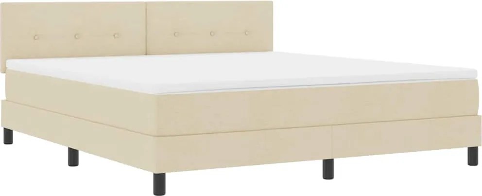 vidaXL Boxrugós ágy matracmal leddel Krém 180 x 200 cm szövet