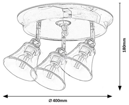 Rabalux 3210 - Fürdőszobai spotlámpa ANTOINE 3xE14/40W/230V IP44