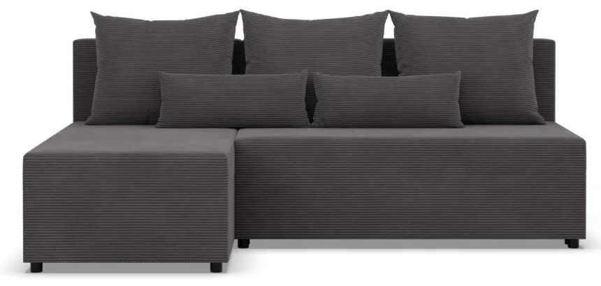 Nobu sarokkanapé, kordbársony, univerzális oldal, szürke