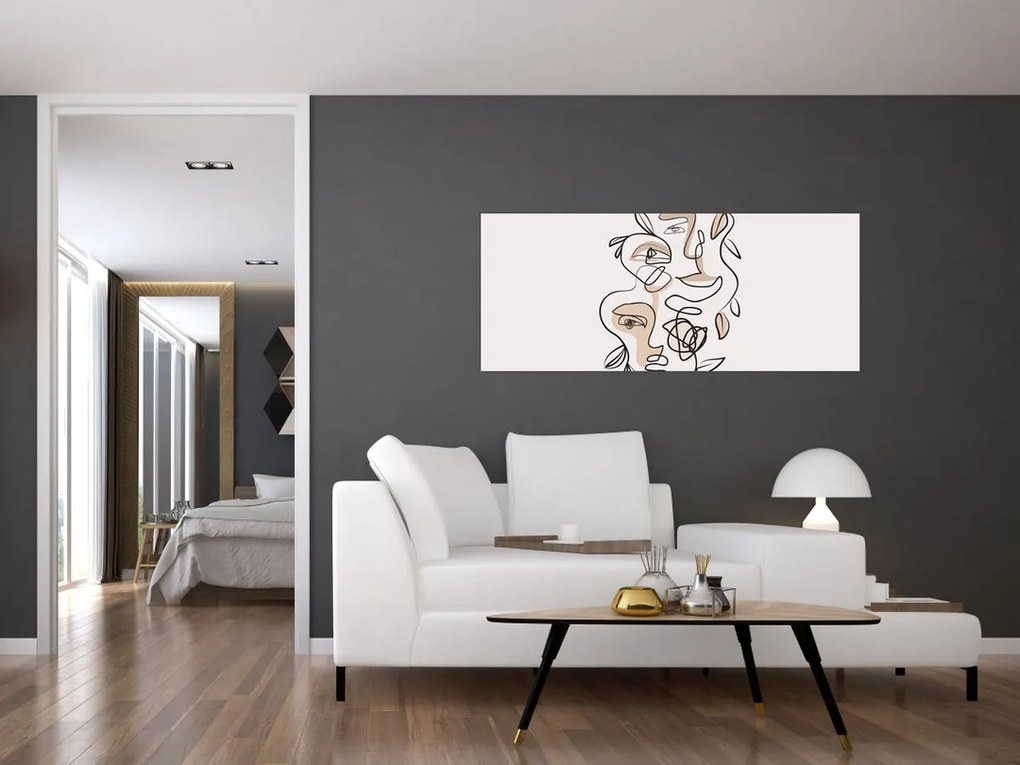 Kép - Line art arckezelés (120x50 cm)