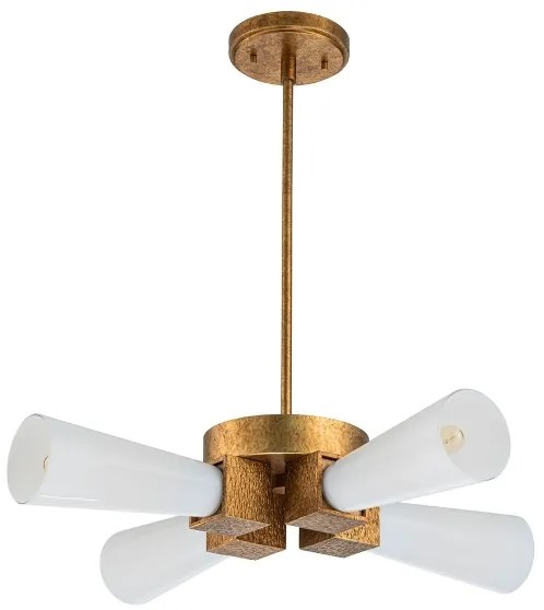 Elstead KRISTY-4P-DG-OPAL - KRISTY rúddal szerelt csillár 4xE27/40W/230V rézszínű