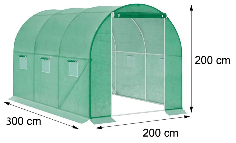 Fóliasátor 200x200x300 cm váz nélkül