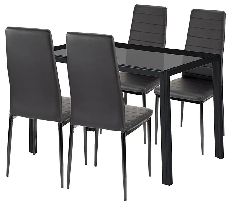 Nicole 4+1 étkező garnitúra fekete