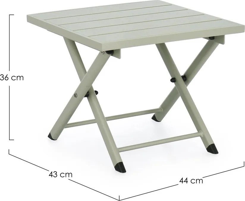 Alumínium kerti dohányzóasztal 43x44 cm Taylor – Bizzotto