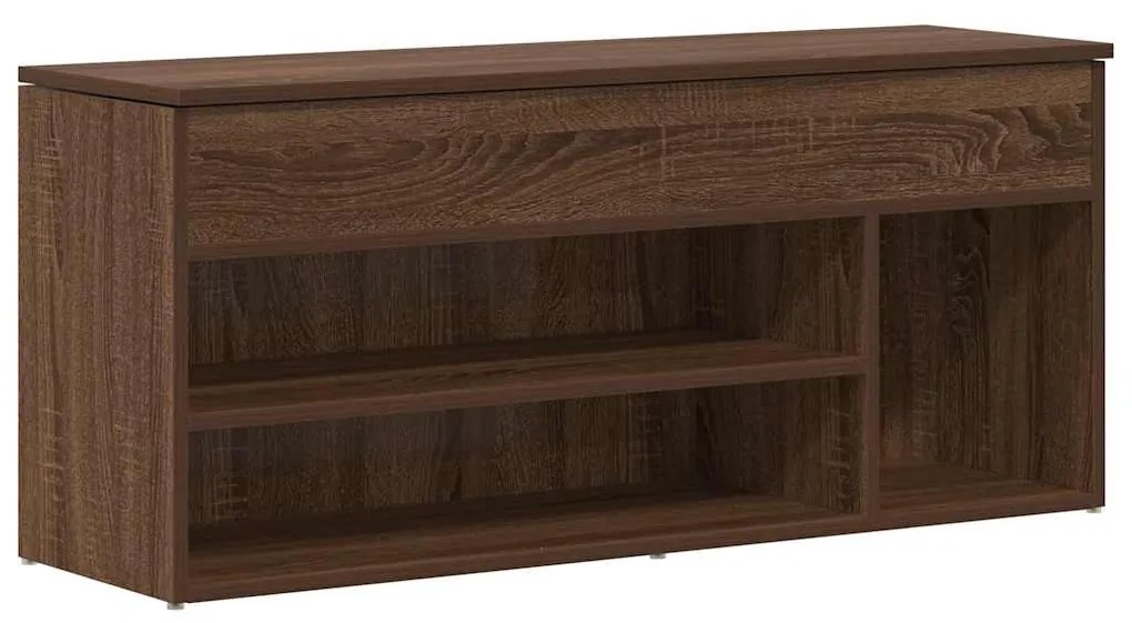 barna tölgy színű szerelt fa cipőtároló pad 102x30,5x45 cm