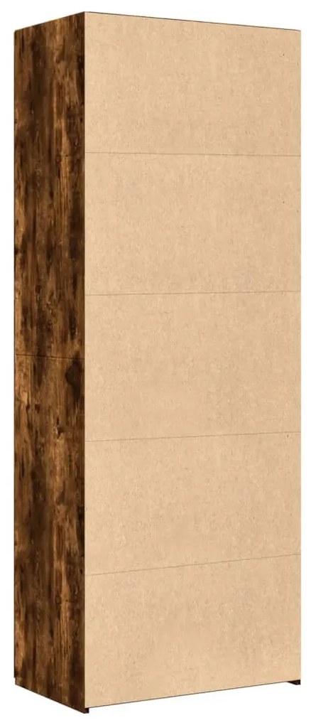 füstös tölgy színű szerelt fa magasszekrény 70 x 42,5 x 185 cm