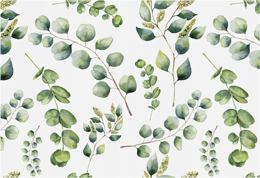 Divatos Flizelin Tapéta Ragasztóval Fali 3D Zöld levelek 152x104 Ragasztó