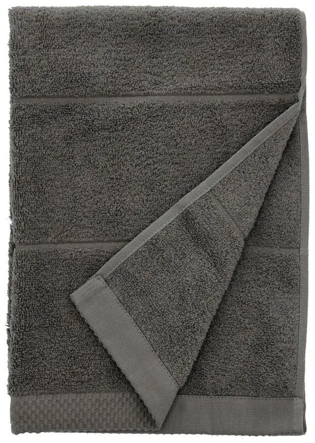 Sötétszürke frottír pamut törölköző 50x100 cm Line – Södahl