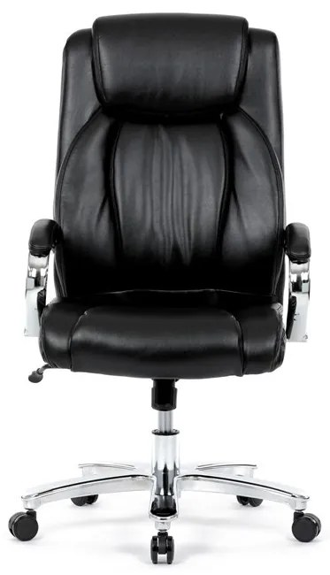 Fekete ökobőr irodai szék hintamechanikával. KA-F1385 BK