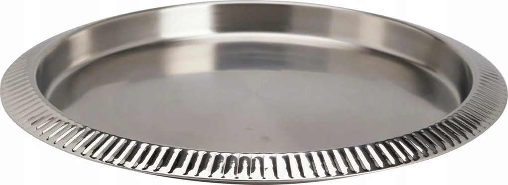 Dekorációs Tálca Rozsdamentes Acél Ø 35 CM Asztaldíszítéshez