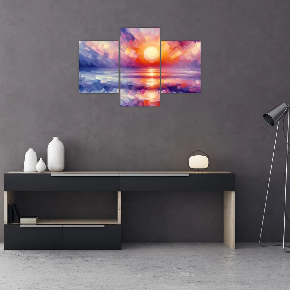 Kép - Színes művészi naplemente (90x60 cm)