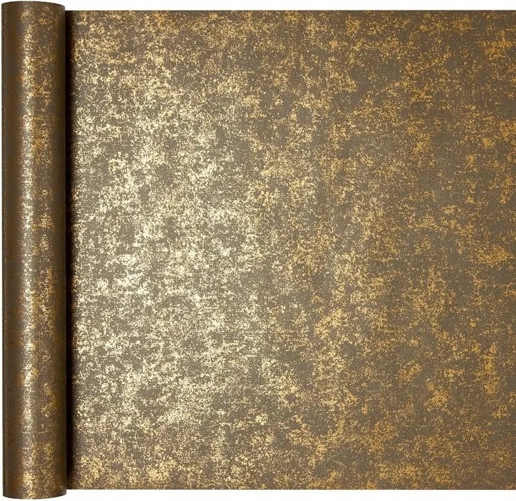 Egyszínű tapéta Püré Barna-arany Dekorációs Vakolat