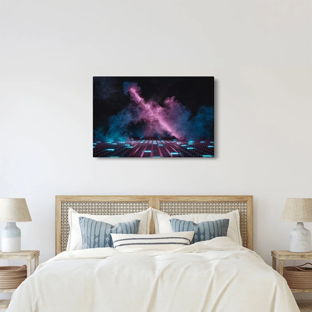 Kép - Rózsaszín-kék füst (90x60 cm)