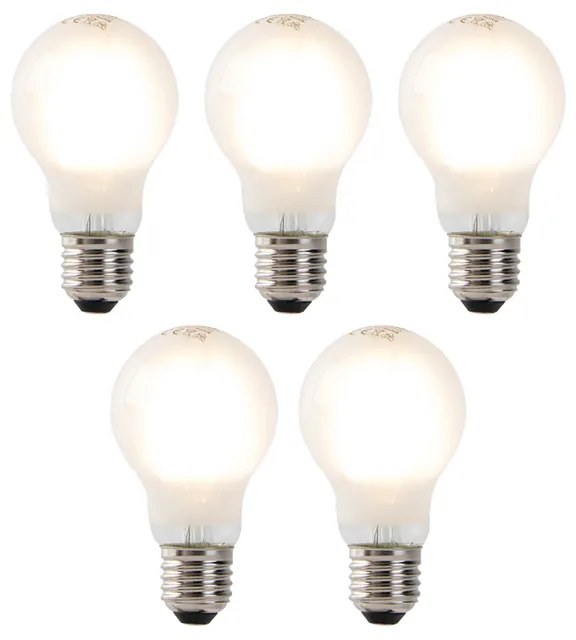 5 db-os készlet E27 LED izzószálas izzó A60 fagyasztott üveg 4W 450lm 2700K