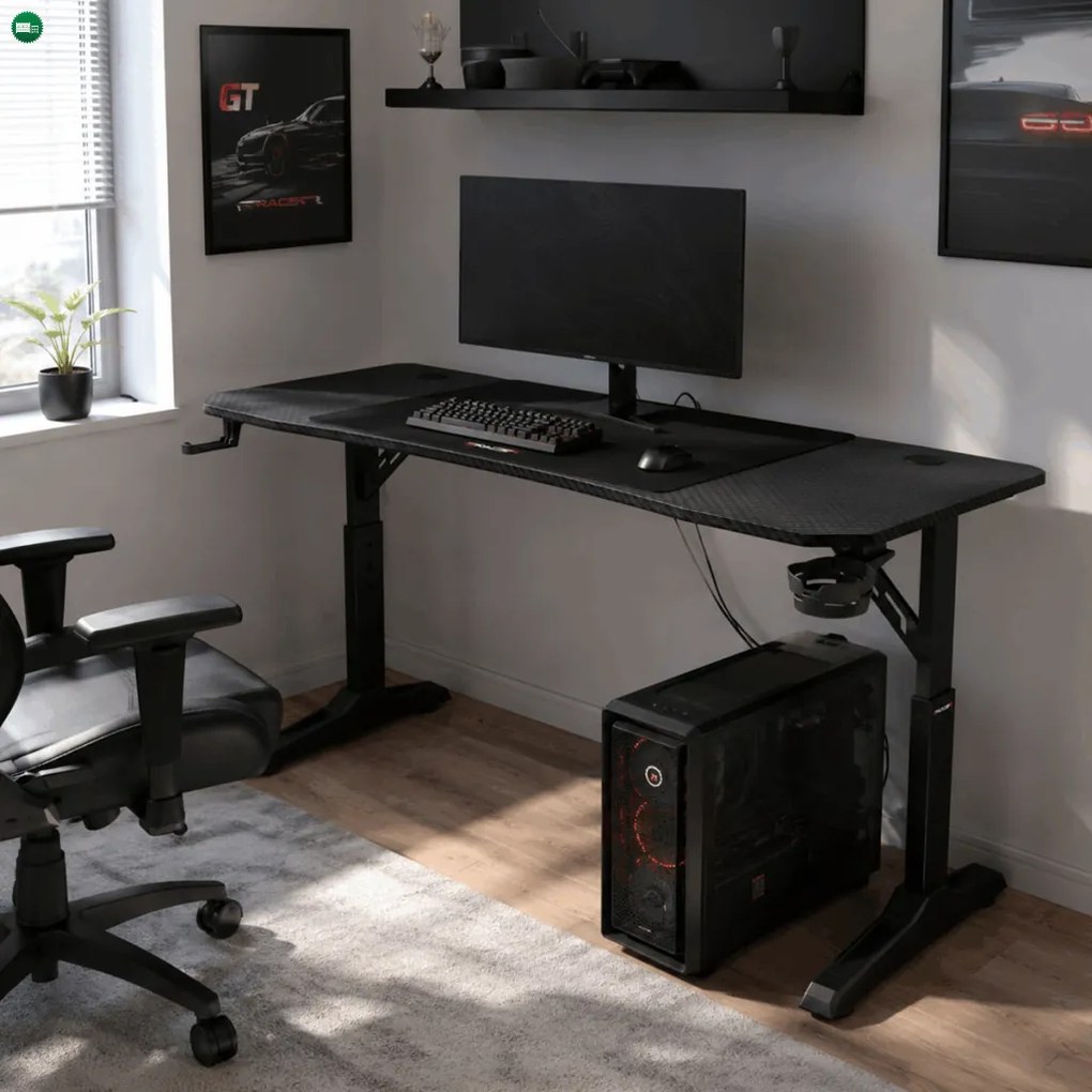 NERO állítható gamer asztal 120 × 60 cm