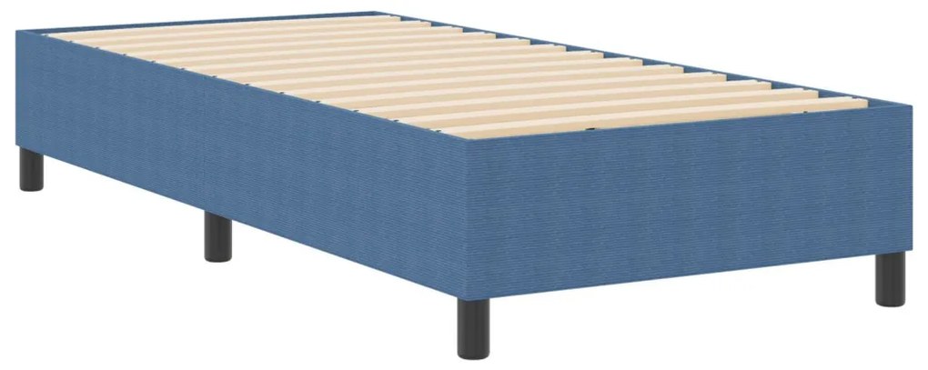 Boxspring Ágy Kék 80x200 cm Cordurany Anyag