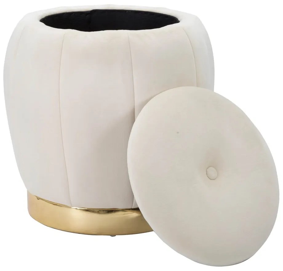 Krémszínű bársony puff Paris – Mauro Ferretti