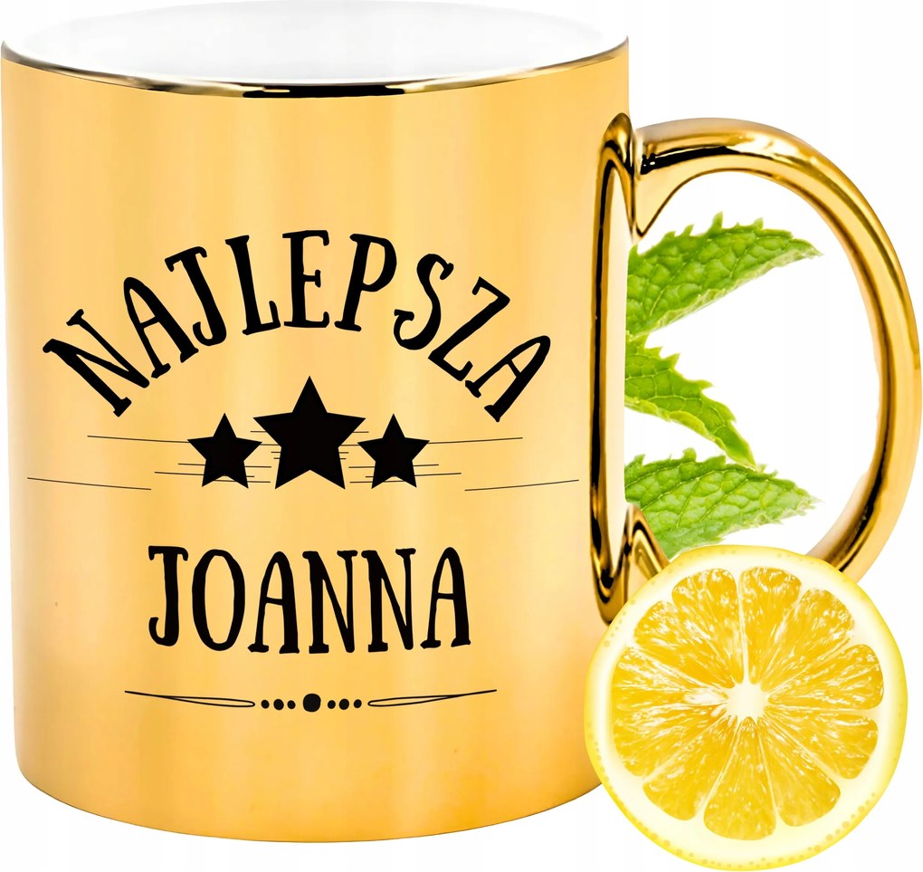 Prémium Arany Csillogó Bögre Johannának Ajándék Nyomtatott Fotóval