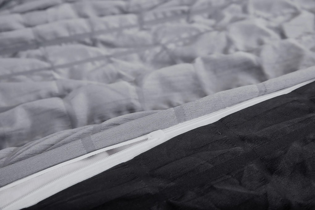 Krepp Polycotton ágynemű Neapol Sötétszürke 200x140cm+90x70cm TiaHome kopia