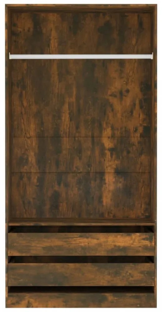 vidaXL füstös tölgy színű szerelt fa ruhásszekrény 100 x 50 x 200 cm